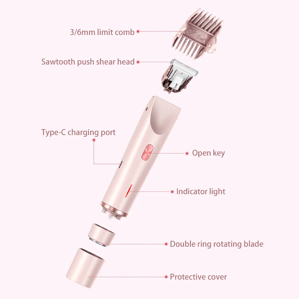 SilkyTrim™ Dual Head Hair Trimmer for Women – Precision Shaving for Face, Bikini & Body